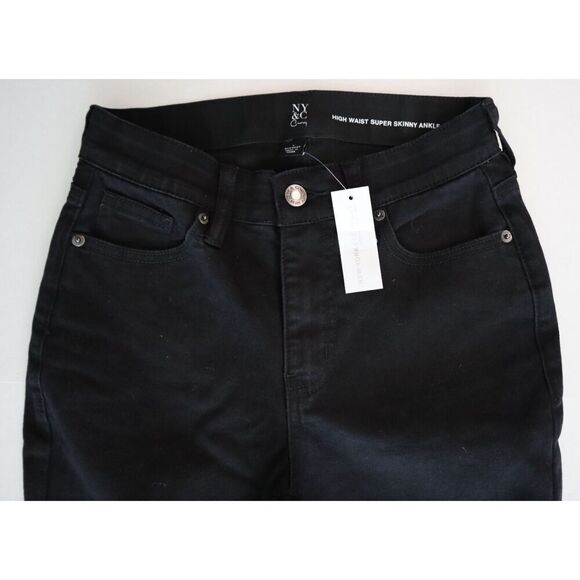 New York & Co. Women Sz 2 Average High Waist Super Skinny Ankle Distressed Jeans - Picture 5 of 9